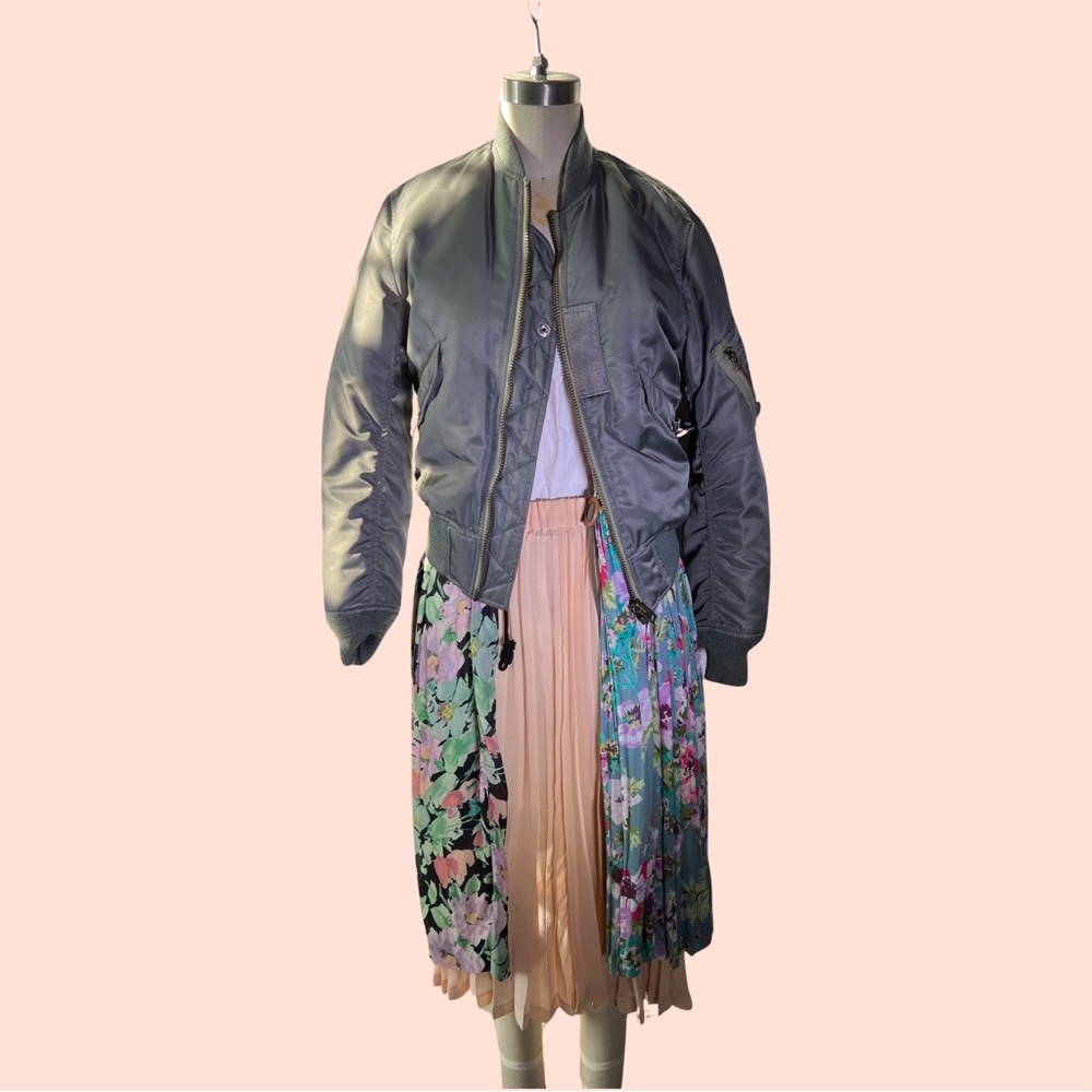 Junya Watanabe reversible Flight Jacket wth built in floral skirt sz am